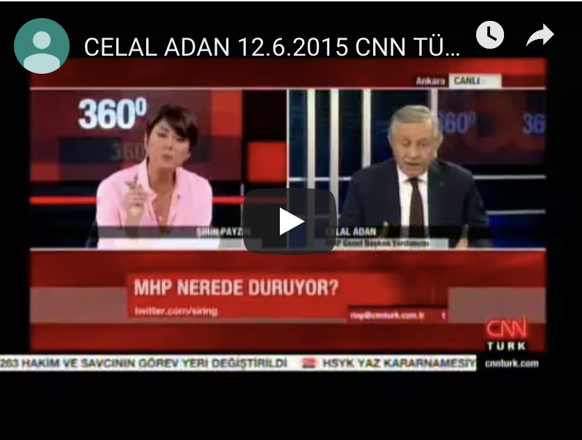 MHP GNL BŞK YRD, İST MV SAYIN CELAL ADAN'IN 5 HAZİRAN 2015 TARİHLİ BASIN AÇIKLAMASI